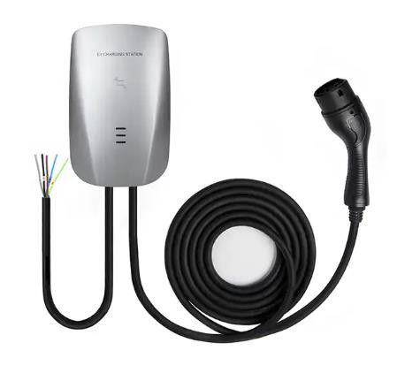 เครื่องชาร์จ EV ติดผนังรถยนต์ไฟฟ้า 32A ระดับ 2 250V พร้อมปลั๊ก Type 2