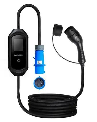 IP55 ประเภทที่ 2 ชาร์จรถยนต์พกพา 3.5KW 7KW บ้านเบา สะดวกในการติดตั้ง