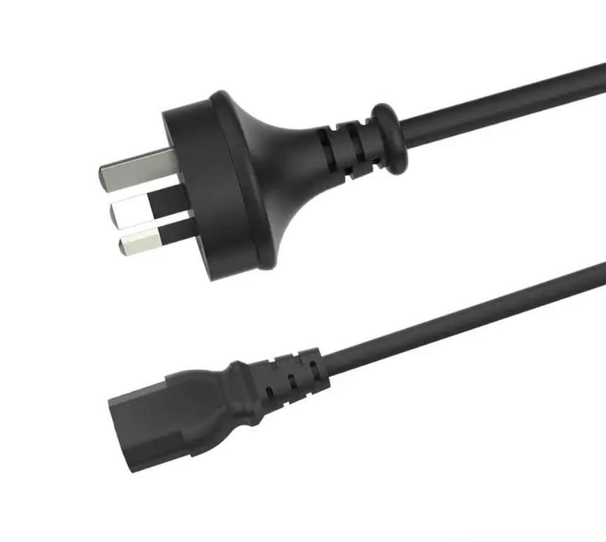 สายไฟ AC ของออสเตรเลีย OEM สายเคเบิลต่อขยาย SAA หุ้มฉนวน PVC 0.75 มม