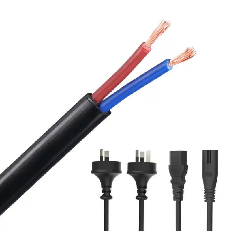 สายไฟ AC ของออสเตรเลีย OEM สายเคเบิลต่อขยาย SAA หุ้มฉนวน PVC 0.75 มม