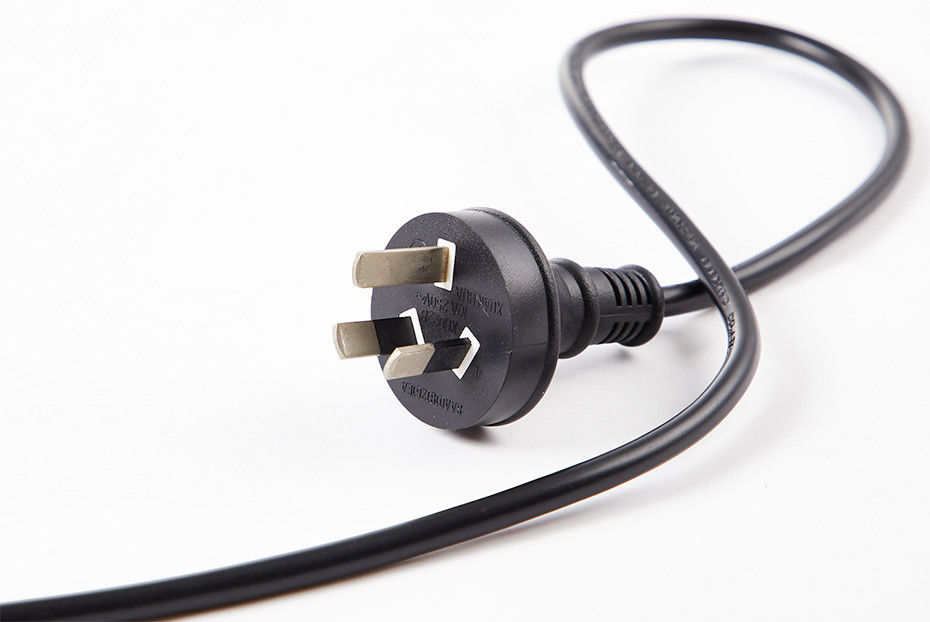 สายไฟ AC ของออสเตรเลีย OEM สายเคเบิลต่อขยาย SAA หุ้มฉนวน PVC 0.75 มม