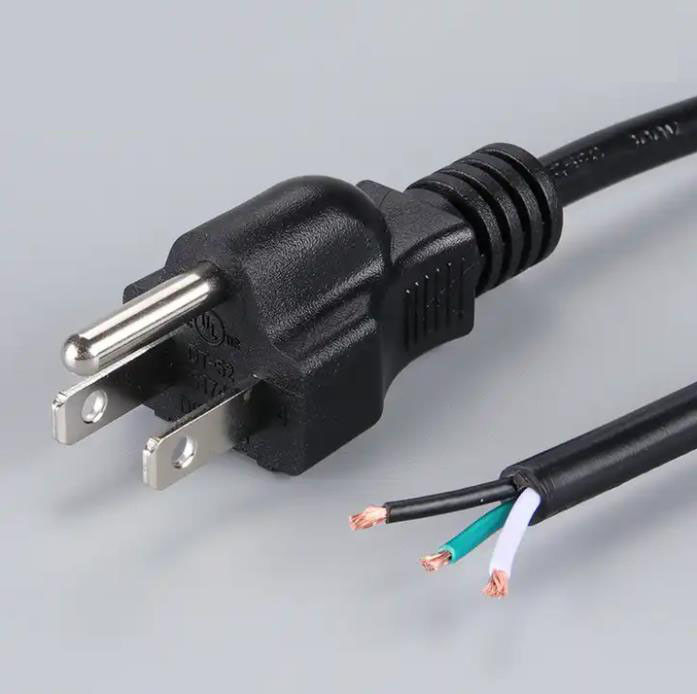 สายไฟ AC ของญี่ปุ่น 300V สายไฟต่อขยาย 3 แกนสามปลั๊ก 18 Awg