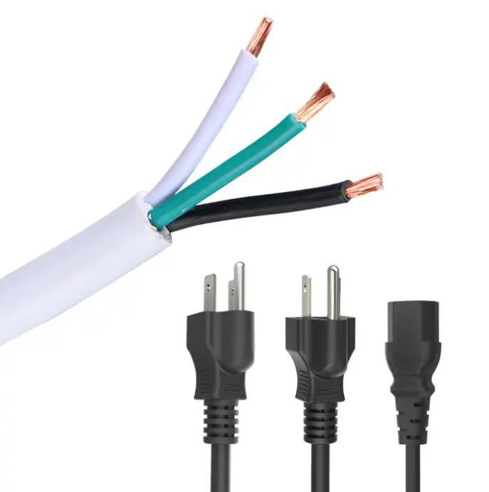 สายไฟ AC ของญี่ปุ่น 300V สายไฟต่อขยาย 3 แกนสามปลั๊ก 18 Awg