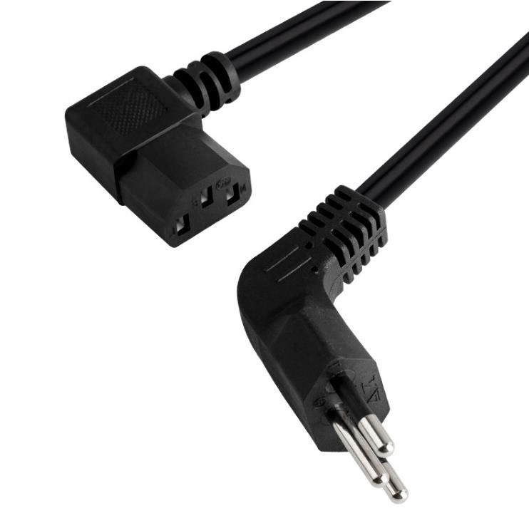 C13 บราซิลสายไฟ AC มุมขวา 90 องศาปลั๊กไฟ