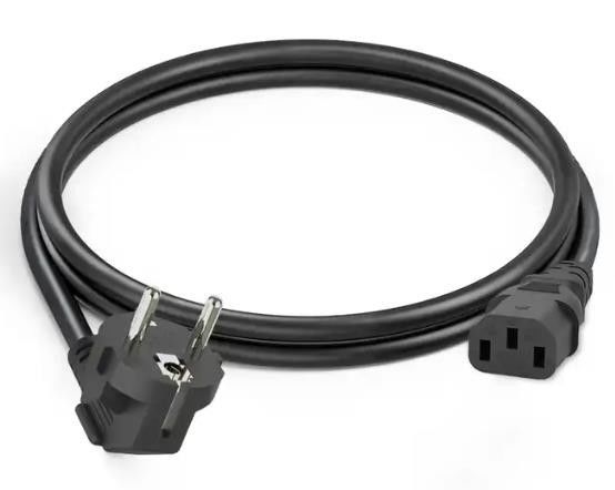 เสียบสายไฟ AC ของยุโรป 250V สายไฟ IEC C13 ตรงน้ำหนักเบา