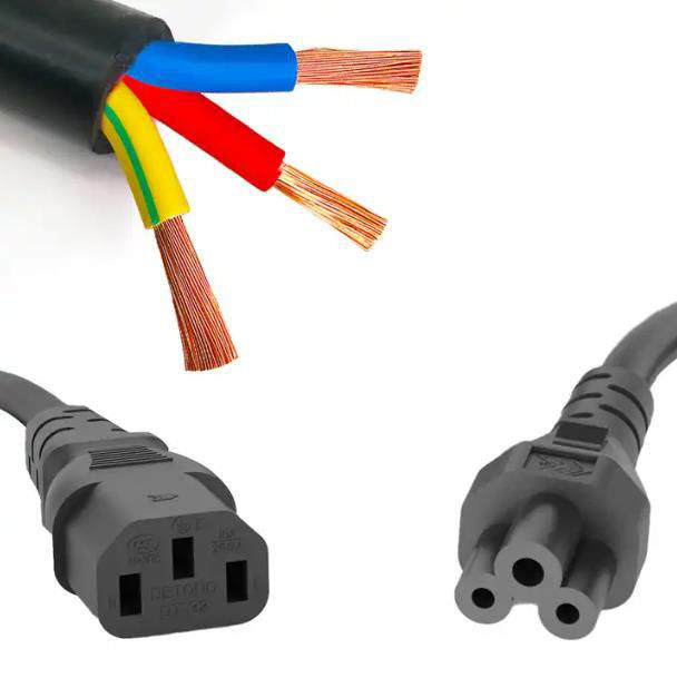 เสียบสายไฟ AC ของยุโรป 250V สายไฟ IEC C13 ตรงน้ำหนักเบา