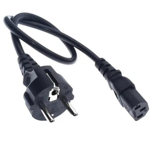 เสียบสายไฟ AC ของยุโรป 250V สายไฟ IEC C13 ตรงน้ำหนักเบา