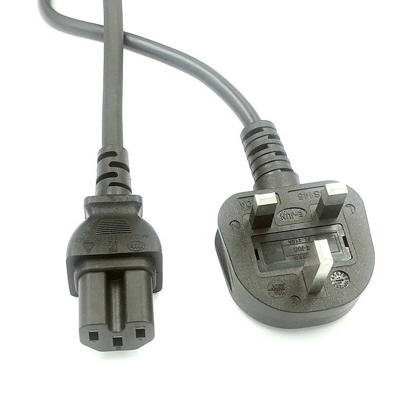 IEC UK สายไฟ AC 1.5M 3 ปลั๊ก Mains Lead Cable 5Ft