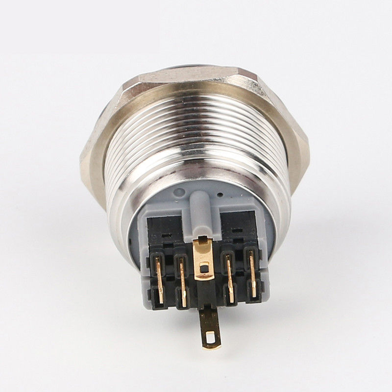 สวิตช์ปุ่มกดโลหะเรืองแสงขนาด 28 มม. ไฟ LED ชนิดวงแหวนกลม 500V