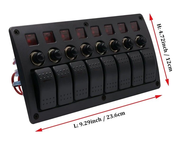 เปิด ปิด แผ่นสวิทช์อัลลูมิเนียม Rocker กันน้ํา 8 กอง 3 ปิน ป้องกันความอ้วน
