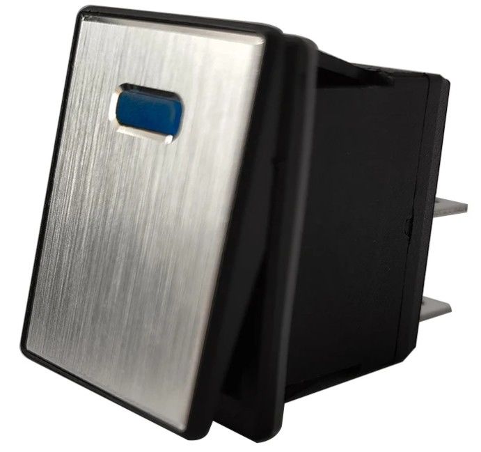 DC 12V 20A ปุ่มผลักดัน LED แผ่นโลหะอลูมิเนียม 4PIN ON OFF Rocker Switch สําหรับรถเรือ RV