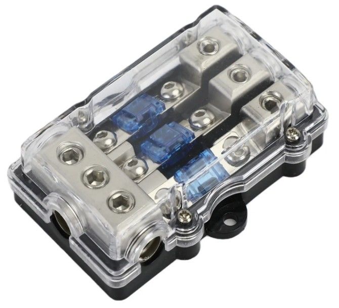 3Way Car Mini ANL Blade Fuse Holder สเตียโรออดิโอ การกระจายพลังงาน บล็อก 60 แอมเปอร์