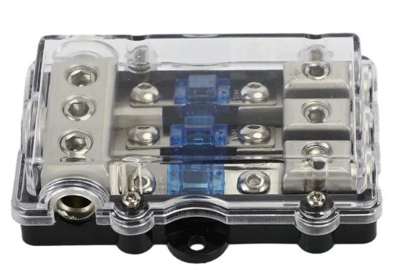 3Way Car Mini ANL Blade Fuse Holder สเตียโรออดิโอ การกระจายพลังงาน บล็อก 60 แอมเปอร์
