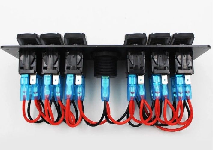 วอลท์เมตรสี 6 กอง DC12V 24V LED เปิดปิด 5 PIN Rocker ปานล์สวิทช์สําหรับคาราวาน