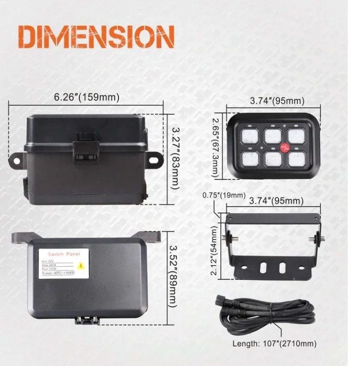 6 กอง 12 วอลต์ LED Switch Panel RGB Kit อัตโนมัติ Dimmable Universal Light Bar Controller ด้วย APP