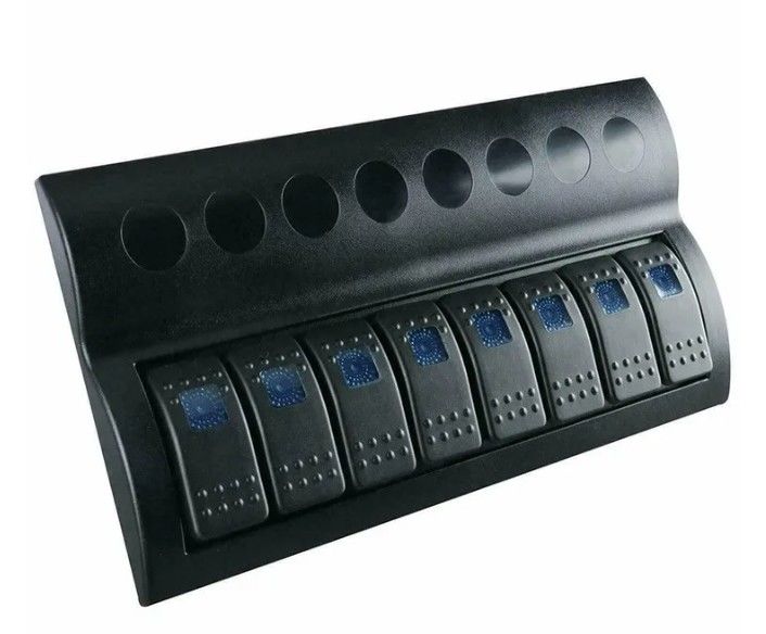 เรือเรือ SPLASHPROOF สวิตช์พานีล 8 กองกับ LED ชี้วัด ROCKER AUTO เฟยส์
