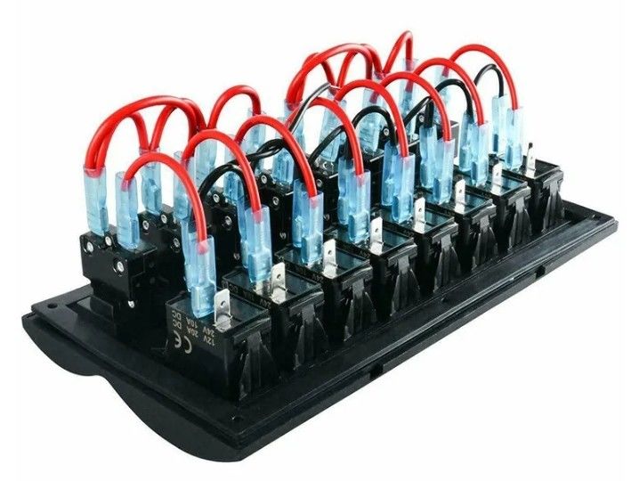 เรือเรือ SPLASHPROOF สวิตช์พานีล 8 กองกับ LED ชี้วัด ROCKER AUTO เฟยส์