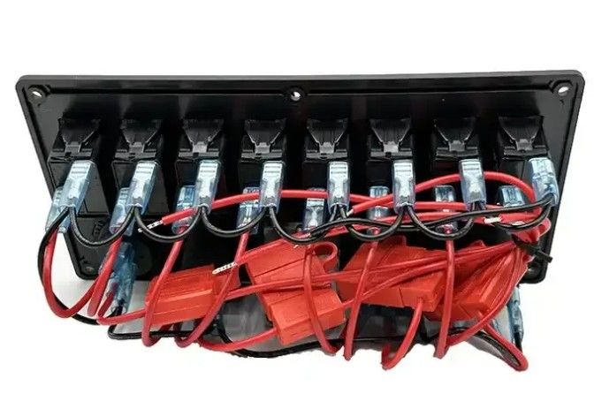 12V 8 Way Gang Rocker Switch Panel พร้อม W / 50A โพล็กแอนเดอร์สันแบบคู่