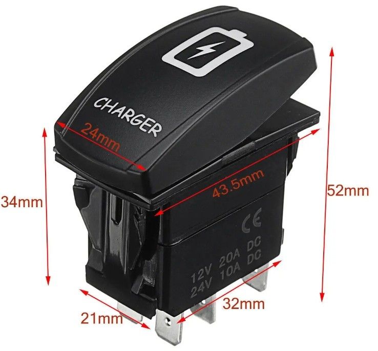12V 24V Oem สัญลักษณ์ที่กําหนดเอง สาย LED Marine กันน้ํา 24 วอลต์ สาย 4 ปิน 5 ปิน โอนอฟฟอน โรคเกอร์ สวิตช์