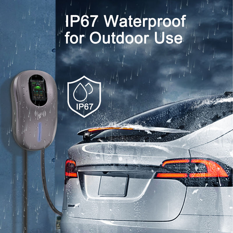 J1772 เครื่องชาร์จรถยนต์ติดผนัง 11kW Wallbox เครื่องชาร์จรถไฟฟ้าชนิด 1