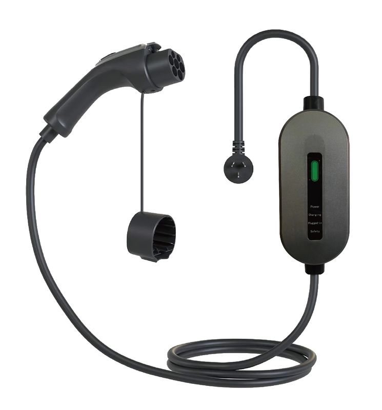 16A 32A ชาร์จรถยนต์พกพา ประเภท 2 กล่องชาร์จรถไฟฟ้า IP55 สายเคเบิล