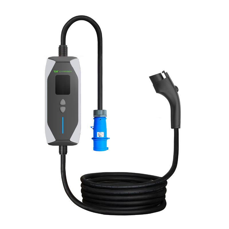 ชาร์จรถยนต์ฉุกเฉินแบบพกพา 7KW 0.96 นิ้ว ชาร์จรถยนต์พลังงานใหม่ 2 แบบ