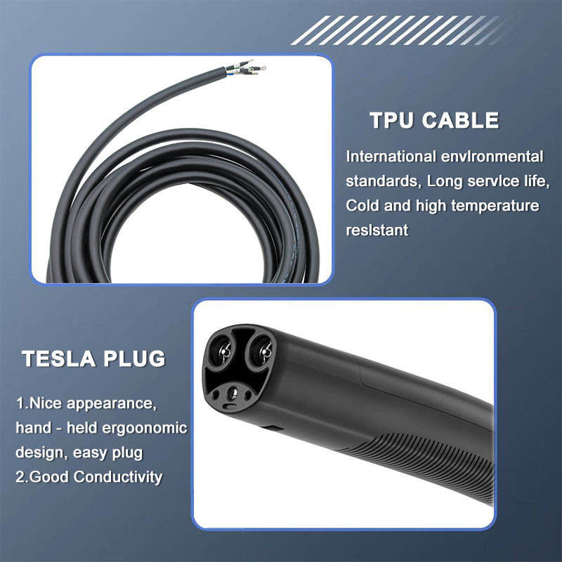 เทสล่า NACS Plug 5M 7m 10m Cable SAE J3400 Plug-Open EV การชาร์จปืน