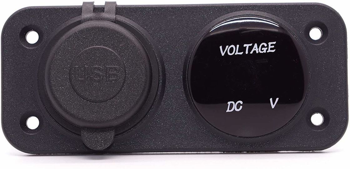 DC 12V 24V LED Digital Voltmeter แผนที่ชาร์จ 3.1A