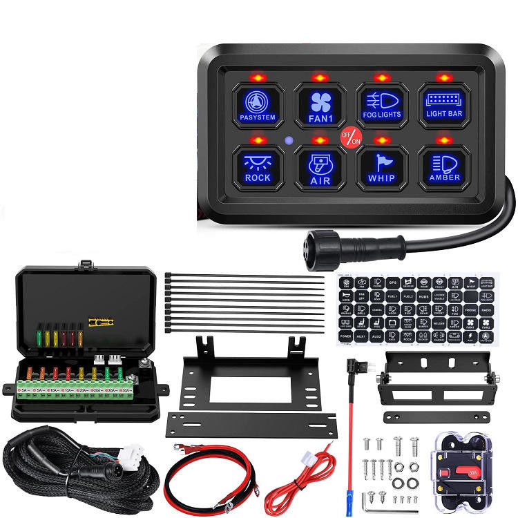 วัสดุ ABS 8 กลุ่มสปอดสวิทช์แพนล์ 600w สวิทช์รวมประเภท