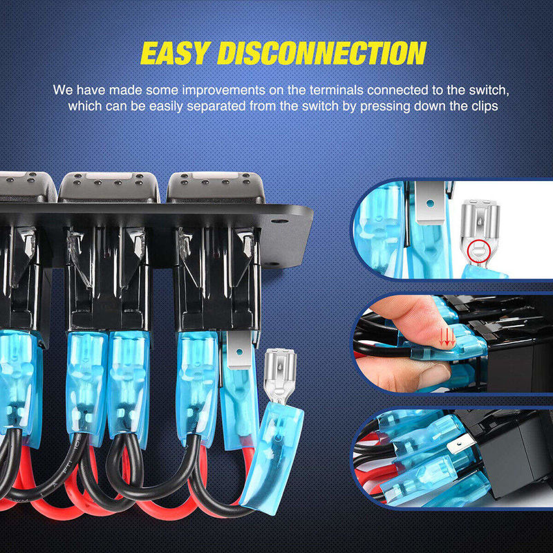 DC12V 24V 3 กองแดง LED Light Rocker ติดปานล์กล่องด้วยชาร์จ USB 4.8A