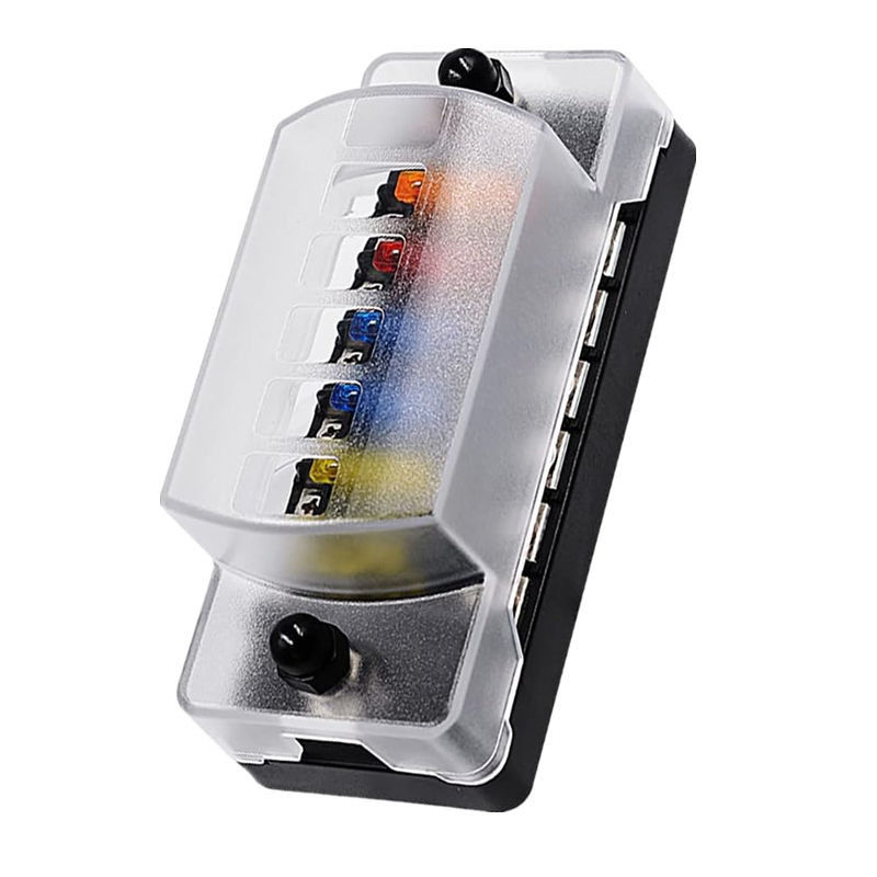 12V-24V DC 6 Way Fuse Block กับบัสลบ Atc/Ato ตู้ไฟฟิวส์รถยนต์มาตรฐาน