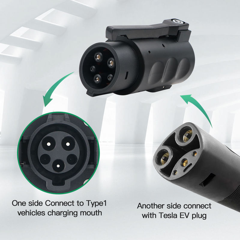 80A 240v Ac Tesla Charger Connector Ev Adapter Charger Tesla To J1772 แอดป์เตอร์สําหรับเทสลา