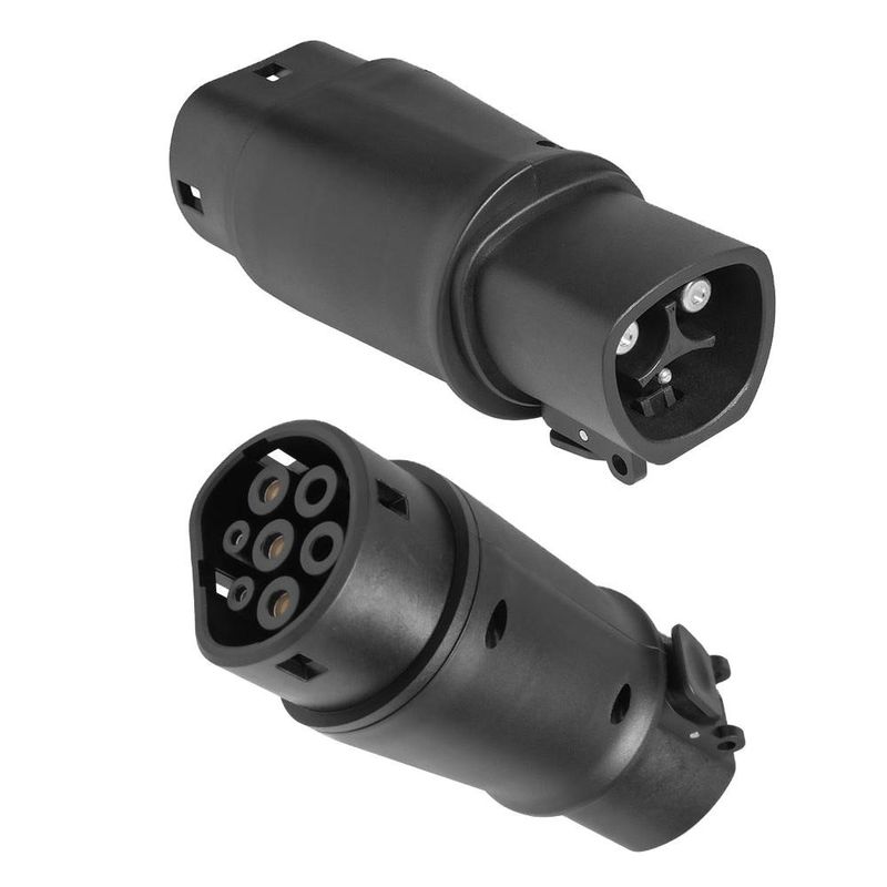 เทสล่า To Type2 แอดป์เตอร์ชาร์จ 60A max เครื่องเชื่อม 14kw Ev Plug ชาร์จเร็ว