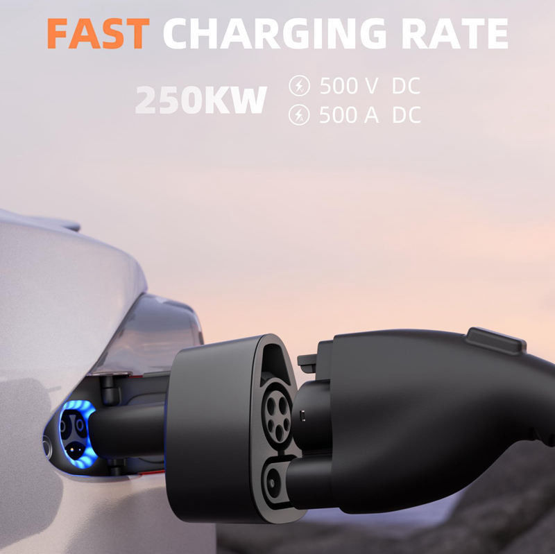 DC Fast Charging J1772 CCS1 ไปยัง Tesla EV การชาร์จอัดแทปเตอร์สําหรับ Tesla Model S / X / 3 / Y