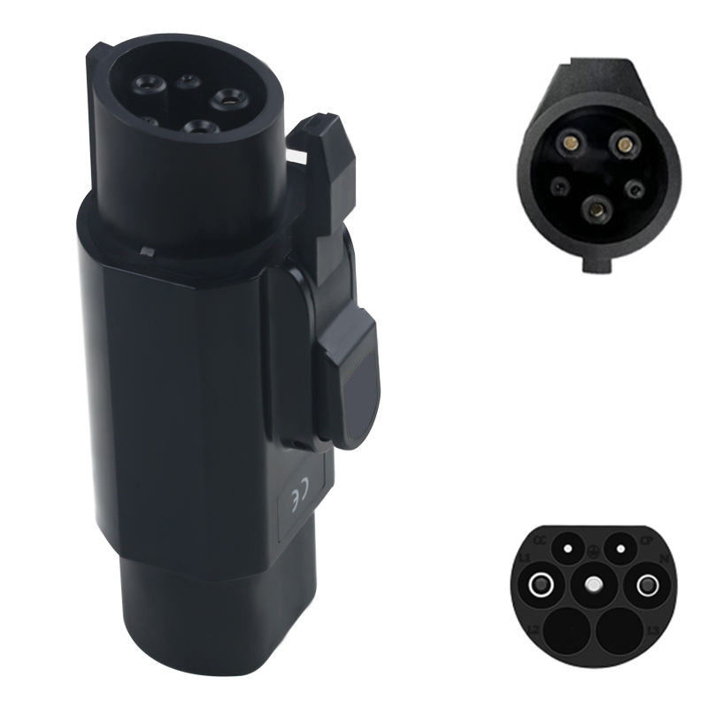 ประเภท 2 ถึง J1772 EV Charging Adapter ชาย ประเภท 1 ถึง หญิง ประเภท 2 เครื่องเชื่อมเครื่องชาร์จรถไฟฟ้า