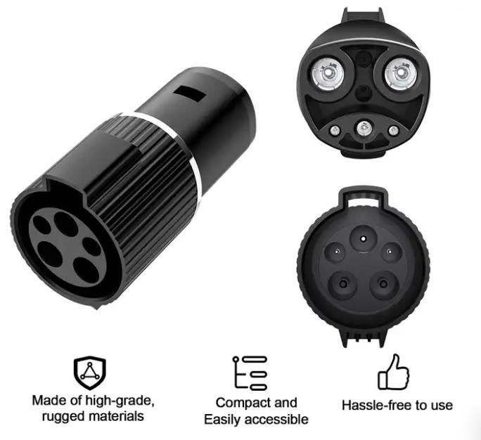 IP55 เครื่องชาร์จรถไฟฟ้า EV ติดต่อ Tesla ระยะยาวไปยัง J1772 Type1