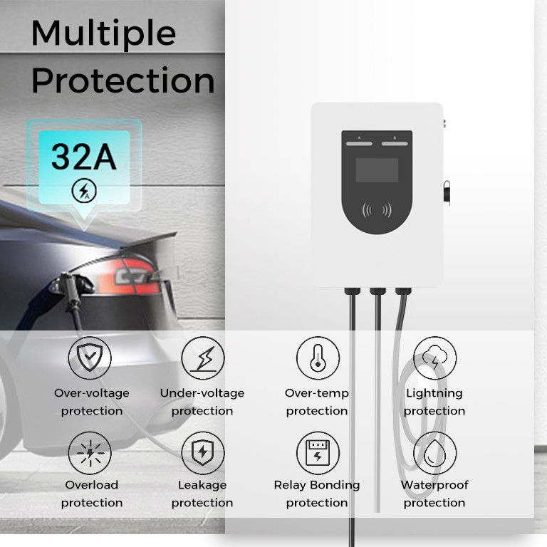 ประเภทที่ 2 การใช้ในบ้าน การใช้พาณิชย์ 32A EV Charger 14KW ระดับ 2 การชาร์จ EVSE Wallbox Station